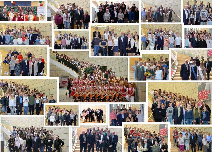 Collage: 23 Besuchergruppen in 2019