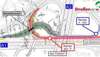 Karte: Entflechtung Autobahnkreuz Leverkusen