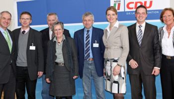 v.l.n.r.: Rainer Deppe MdL, Dr. Franz Weyermann, Wilhelm Neu, Margret Vosseler MdL, Hans Stöcker, Christina Schulze Föcking MdL, Gregor Golland MdL, Monika Brunert-Jetter MdL