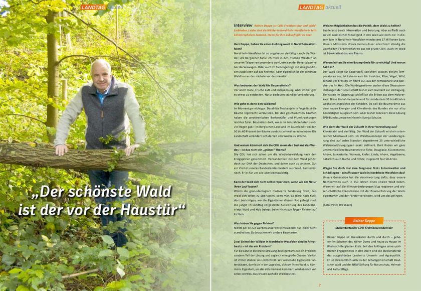 Interview mit Rainer Deppe im Magazin der CDU NRW, "Bei uns in NRW" Ausgabe 03/2020