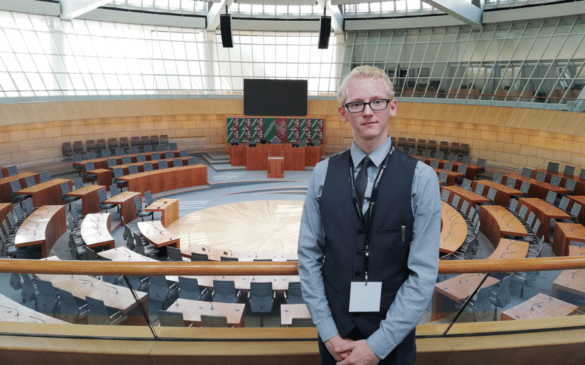 Erik Hölterhoff aus Wermelskirchen beim Jugend-Landtag 2019