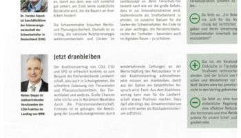 Screenshot der Landwirtschaftlichen Zeitung Rheinland mit Kurzkommentierung des Koalitionsvertrages aus Sicht der Landwirtschaft von Rainer Deppe