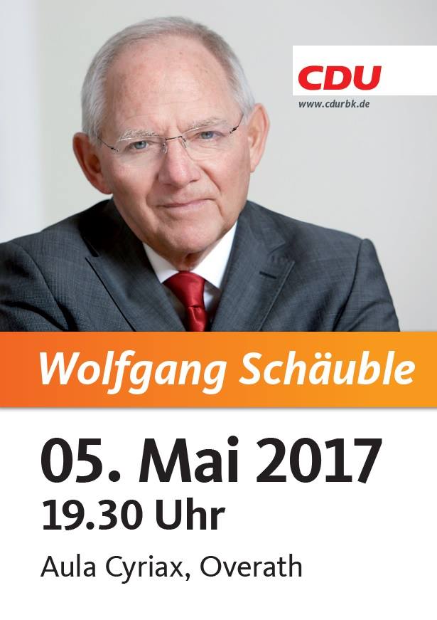 Ankündigung zum 67. Kreisparteitag mit Dr. Wolfgang Schäuble